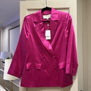 Cami NYC Women's Pink Pacey Double Breasted Silk Blazer Jacket